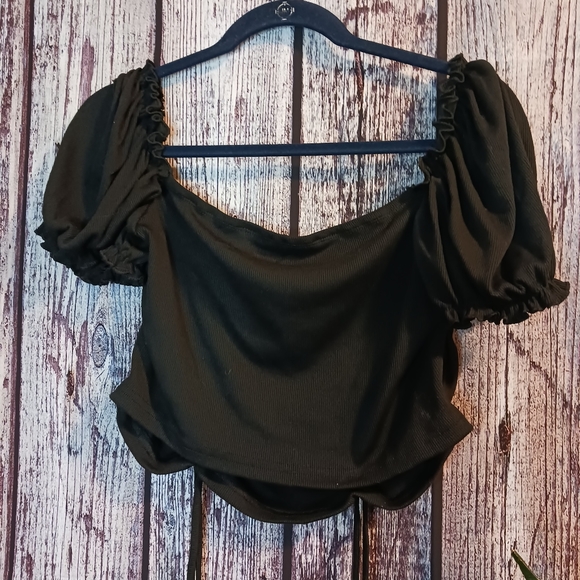 Off the shoulder blouse with shirred sides sz xl - Picture 6 of 6